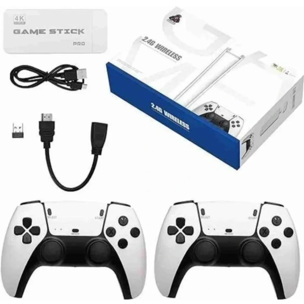 DEALKART Mega console M15 Game Stick 4K, HDMI Plug and Play Video Game with 30000+ Games(128G), 2.4G Wireless Controllers, Retro  Arcade Emulators for TV