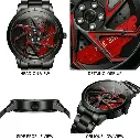 DEALKART spinning Premium Car Inspired Watch for Men | Black Steel Strap | Trendy Analog  Watch