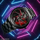 DEALKART spinning Premium Car Inspired Watch for Men | Black Steel Strap | Trendy Analog  Watch