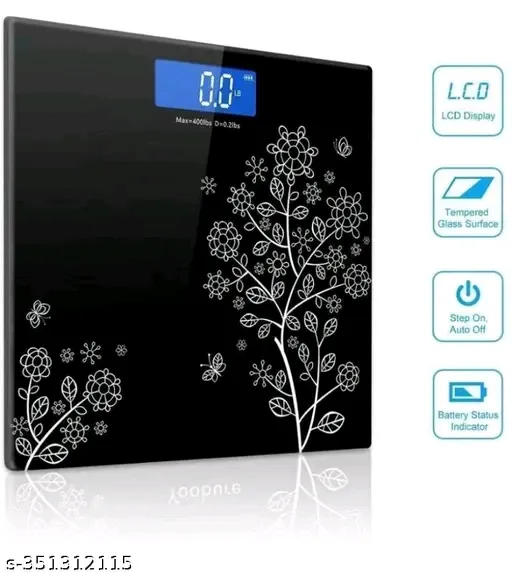 DEALKART Electronic Thick Tempered Glass & LCD Display Electronic Digital Personal Bathroom Health Body, Home Medical Supplies & Equipment, weight scale for human body, Health & Personal (black)