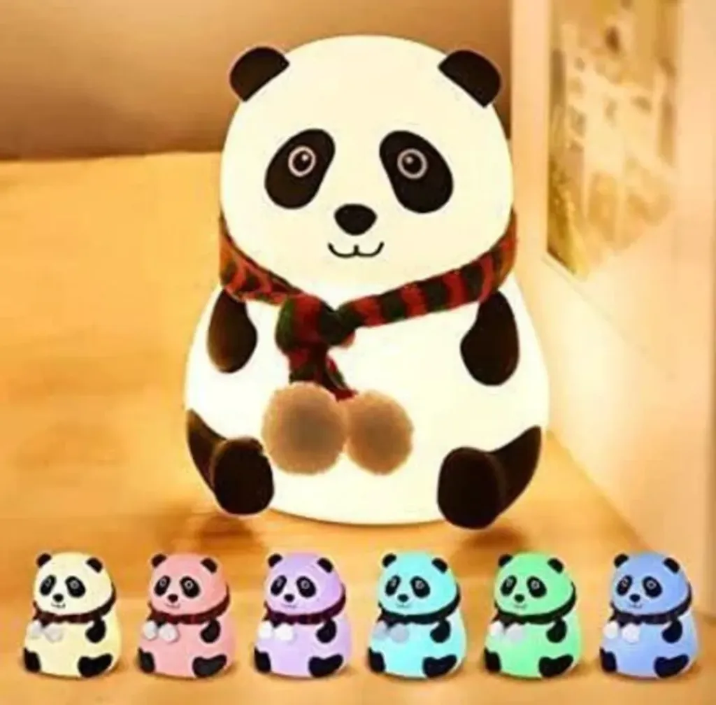 DEALKART Panda Night Lamp | Soft Silicone Touch Lamp, Rechargeable Night Light for Kids, Cute Panda Gift for Boys & Girls