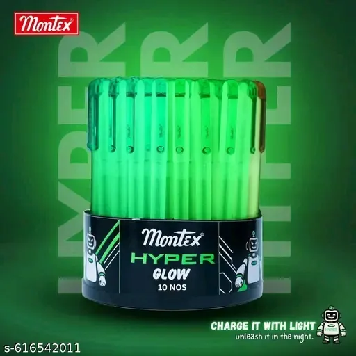 DEALKART Hyper Glow in the Dark ball Pens, Radium Glow Pens, Pack of 10