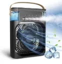 DEALKART Mini AC Room Cooler Fan with 7-Color LED, 3 Speeds, 3 Sprays & 3-Hour Timer BLK USB Fan (Black)