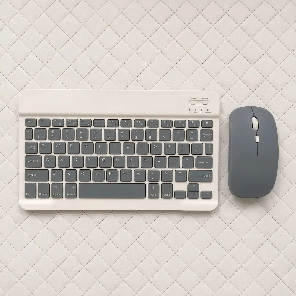 DEALKART Slim Rechargeable Wireless Keyboard and Mouse Set | Portable Bluetooth Combo for Smartphone, Tablet, Laptop & PC | Adjustable DPI, Shortcut Keys | 1 Year Warranty | Colors: may vairy